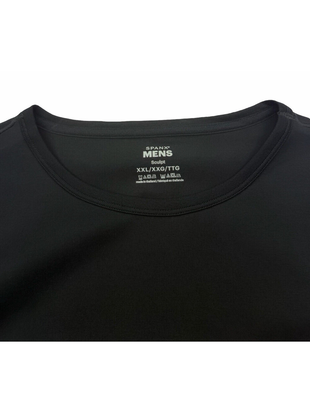 SPANX Men's Sculpt Cotton Spandex Crew T Shirt Classic Black Size XXL - Picture 3 of 5